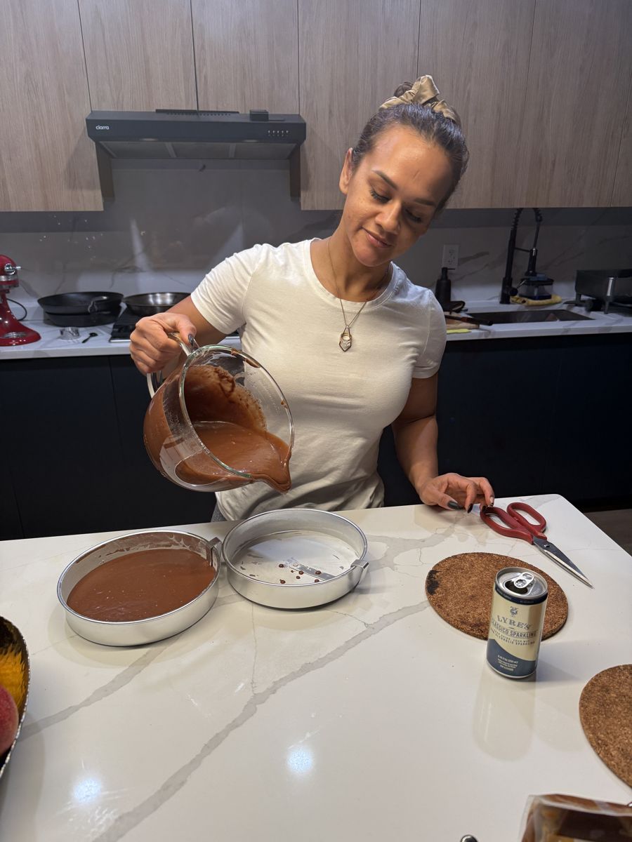 Sasha at her kitchen counter